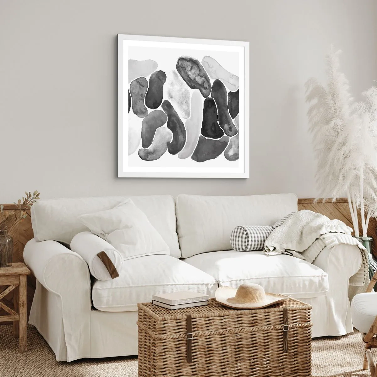 Poster in cornice bianca - Astrazione rocciosa - 30x30 cm