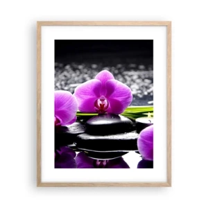 Poster in cornice rovere chiaro - Annegare nel silenzio e nella pace - 40x50 cm