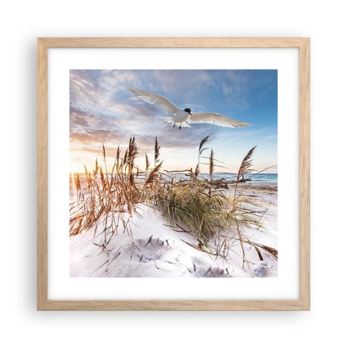 Poster in cornice rovere chiaro - Vento dal mare - 40x40 cm