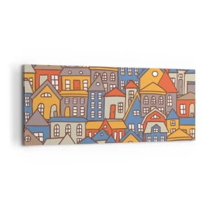 Quadro su tela - Stampe su Tela - Una casa dietro l'altra - 100x40 cm