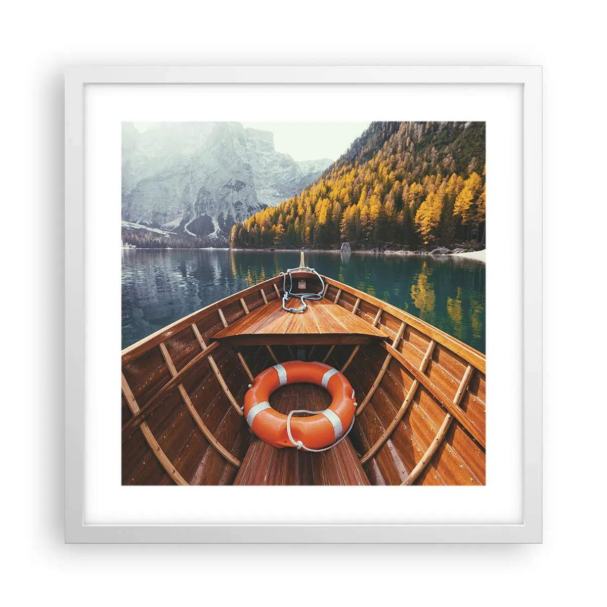Poster in cornice bianca - Gita sui monti - 40x40 cm
