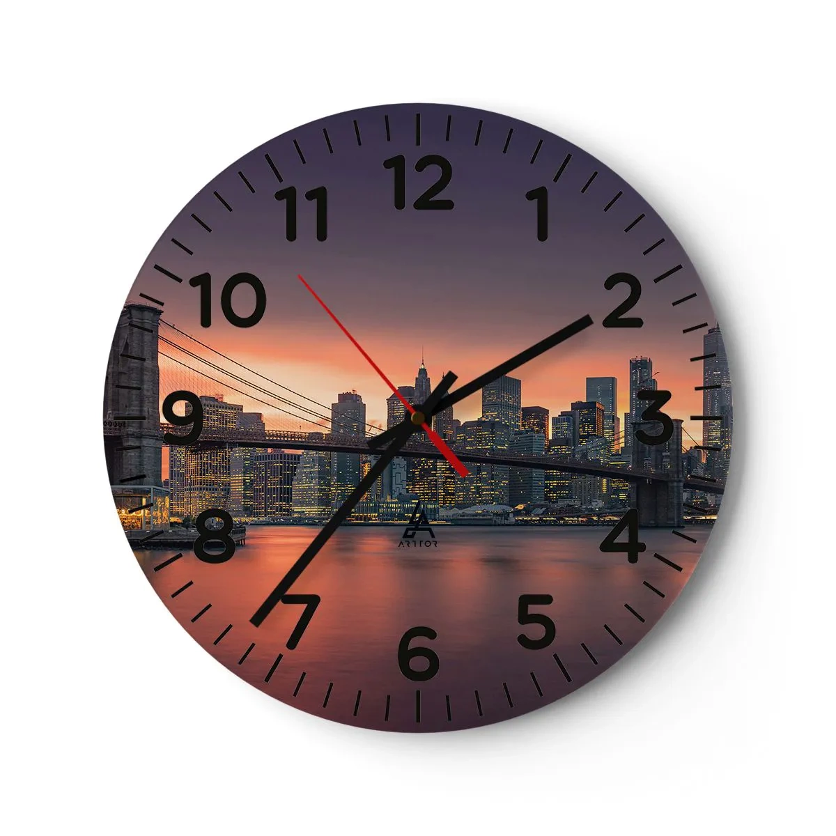 Orologio da parete - Orologio in Vetro - Immersa nel silenzio lilla - 40x40 cm