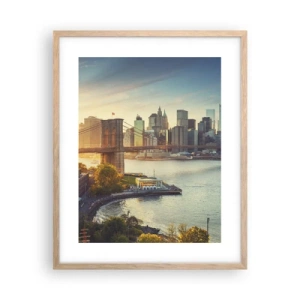 Poster in cornice rovere chiaro - L'alba nella grande città - 40x50 cm