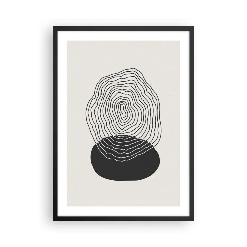Poster in cornice nera - Linee nere che creano una forma astratta su uno sfondo chiaro - 50x70cm - Durata e vibrazione - Decorazione murale moderna per soggiorno e camera da letto ARTTOR