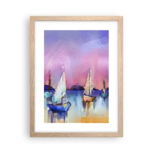 Poster in cornice rovere chiaro - Direzione: mare aperto - 30x40 cm