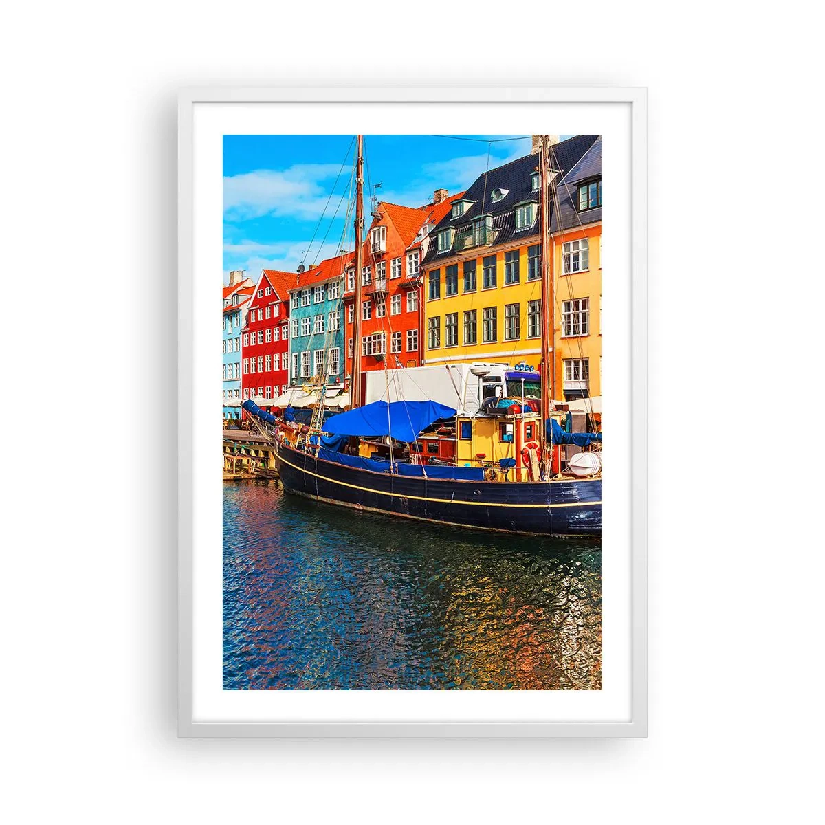 Poster in cornice bianca - Riva gioiosa - 50x70 cm