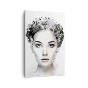 Quadro su tela - Stampe su Tela - Un ritratto artistico di una donna con delicati accenti astratti. - 80x120cm - Ritratto estremamente alla moda - Decorazione murale moderna per soggiorno e camera da letto ARTTOR