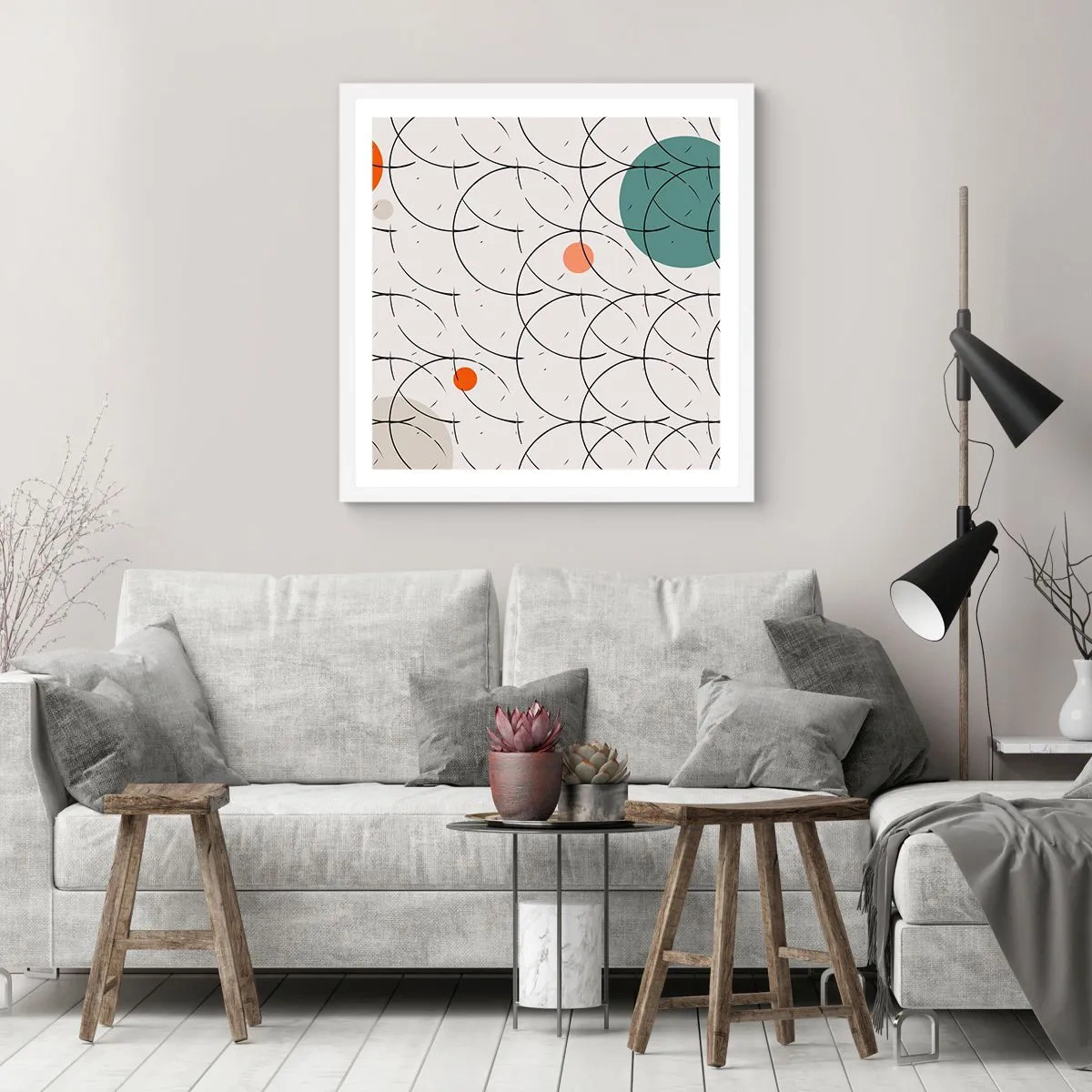 Poster in cornice bianca - Nello spirito della pop-art - 50x50 cm