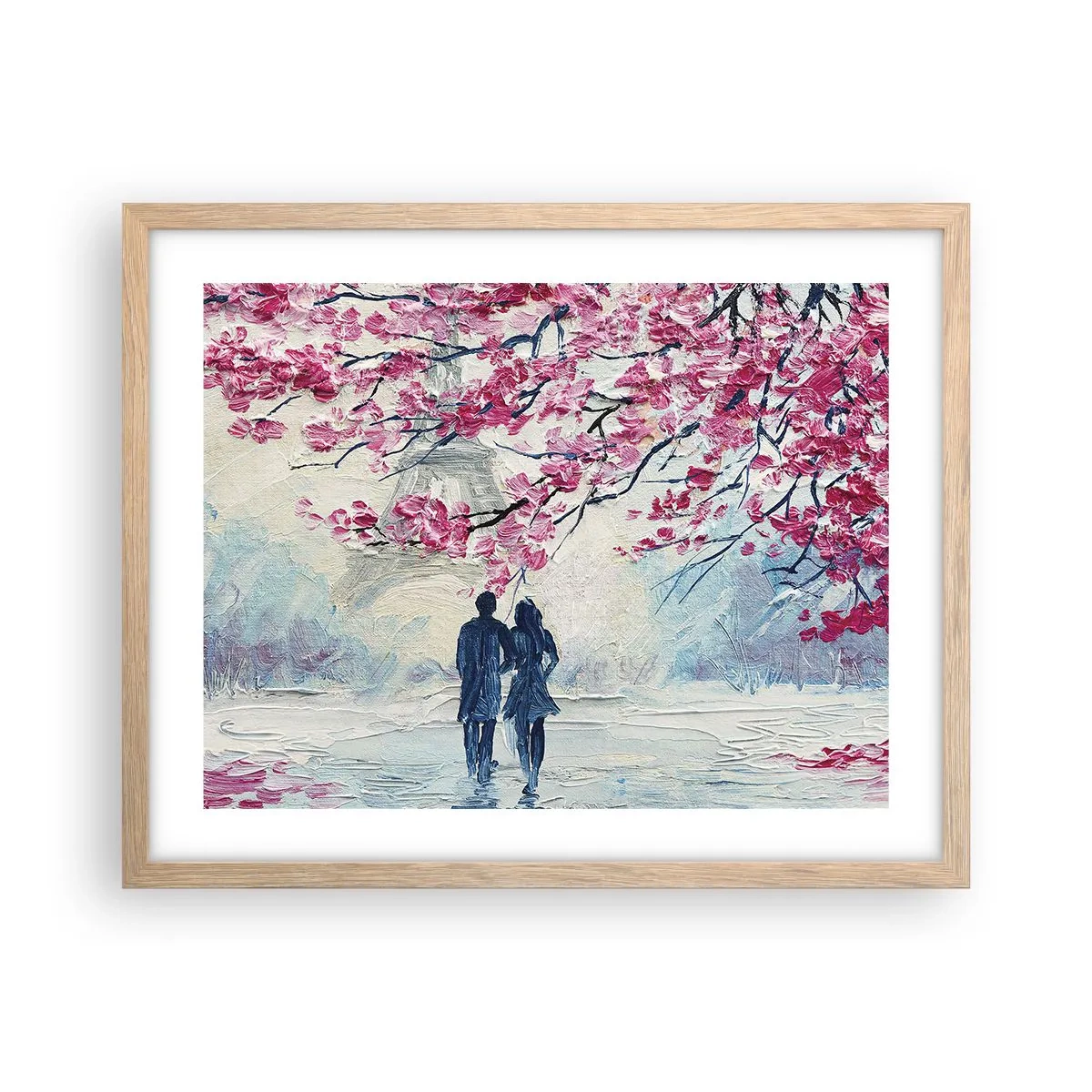 Poster in cornice rovere chiaro - Passeggiata romantica - 50x40 cm