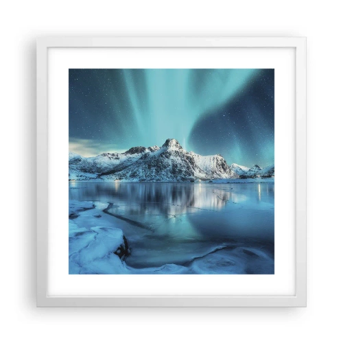 Poster in cornice bianca - Notte di luce - 40x40 cm