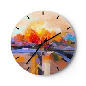 Orologio da parete - Orologio in Vetro - Si è fatto autunno - 40x40 cm