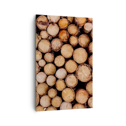 Quadro su tela - Stampe su Tela - Mucchi di tronchi d'albero abbattuti disposti in armonia - 80x120cm - Nuovo inizio - Decorazione murale moderna per soggiorno e camera da letto ARTTOR