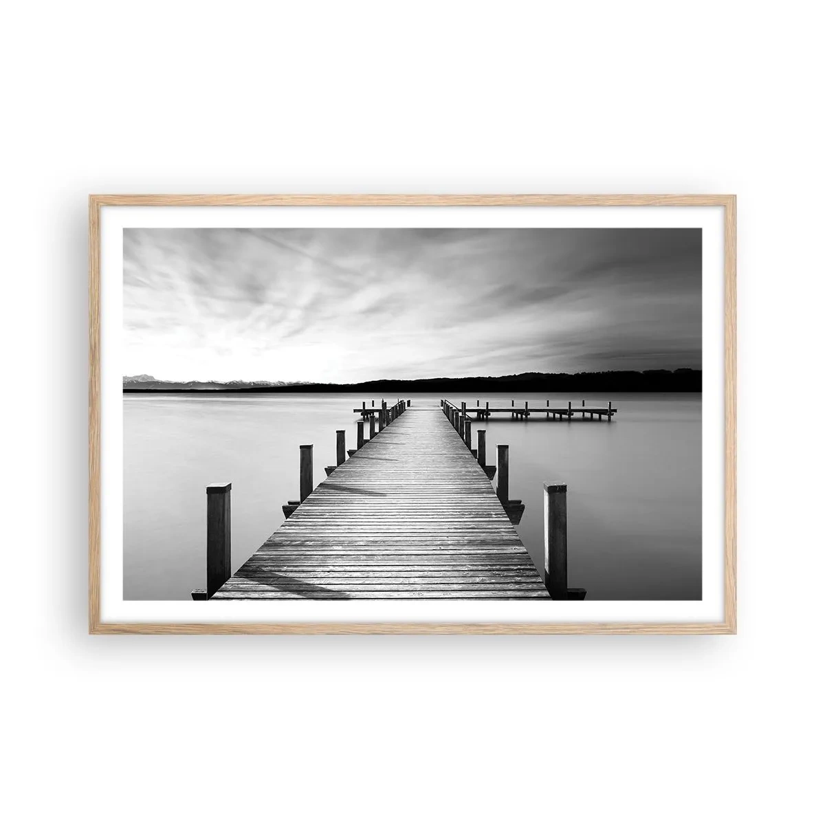 Poster in cornice rovere chiaro - Pace sull'acqua - 91x61 cm