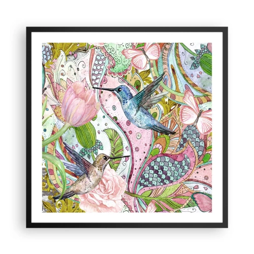 Poster in cornice nera - Intrecciate nei rami - 60x60 cm