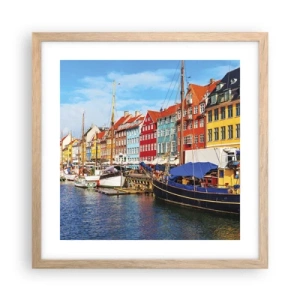 Poster in cornice rovere chiaro - Riva gioiosa - 40x40 cm