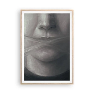 Poster in cornice rovere chiaro - Neanche una parola - 70x100 cm