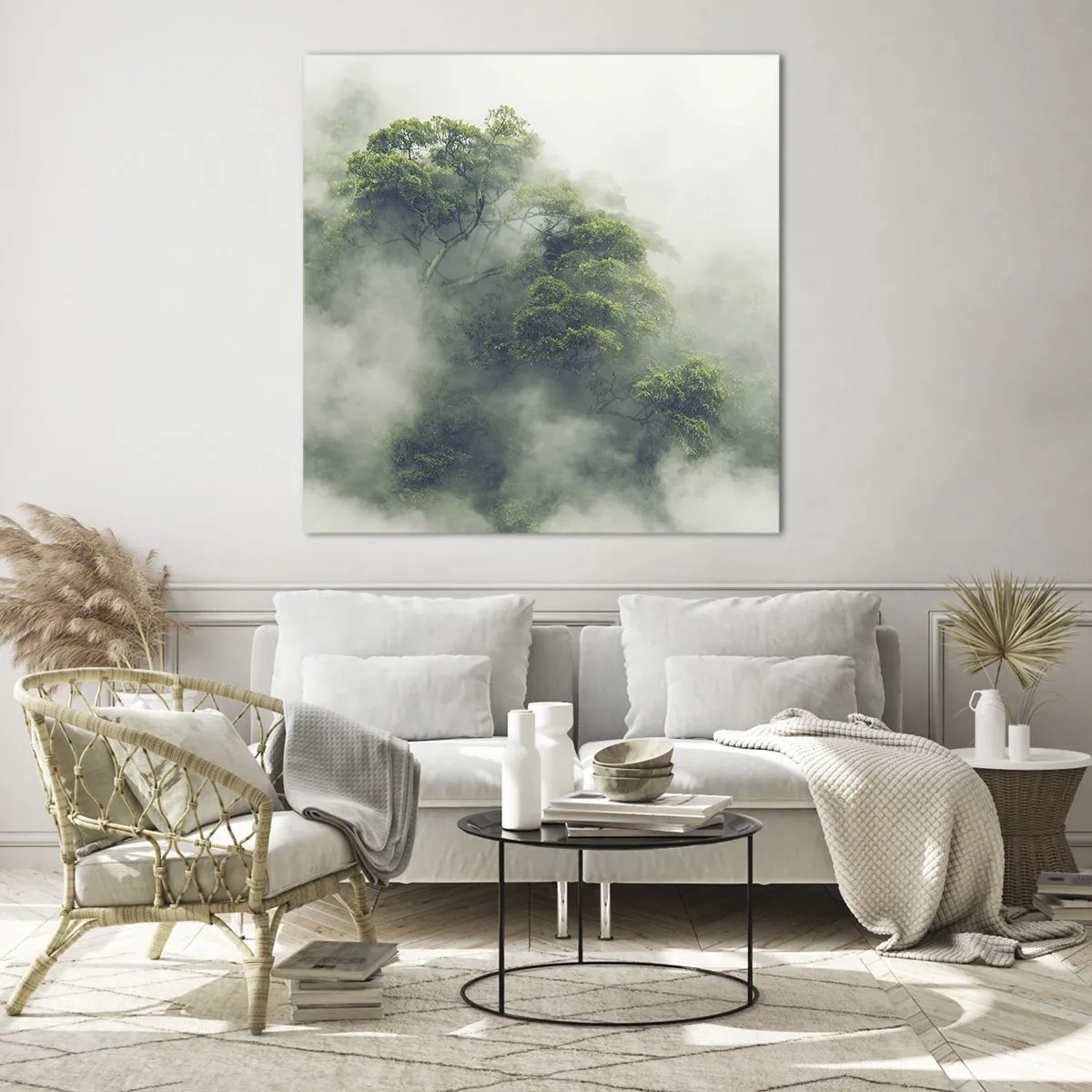 Quadro su vetro - Avvolti dalla nebbia - 30x30 cm