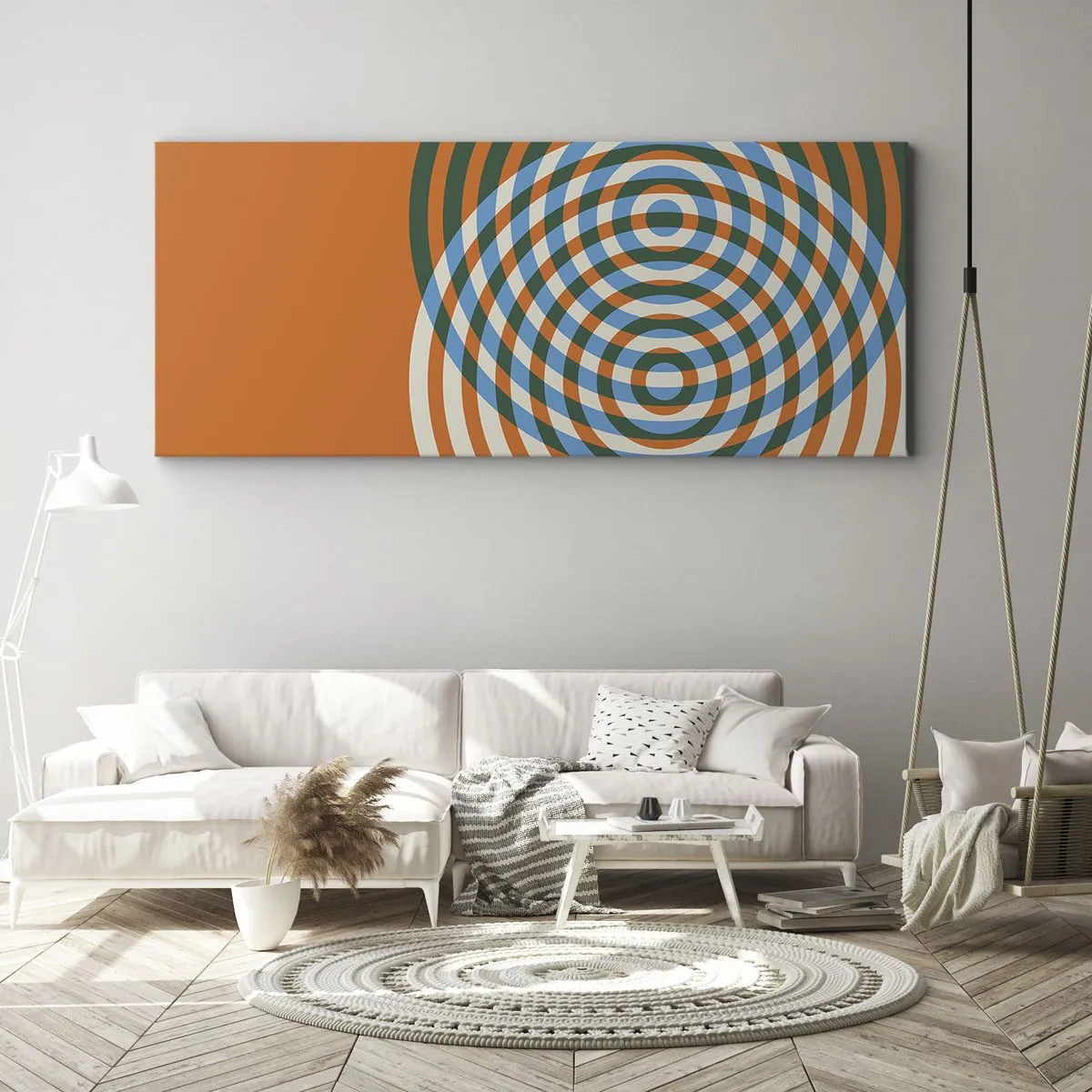 Quadro su tela - Stampe su Tela - Composizione astratta a cerchi - 100x40 cm