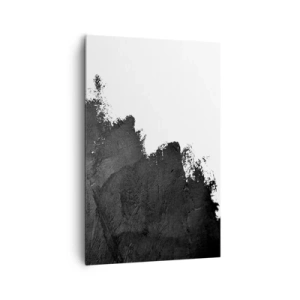 Quadro su tela - Stampe su Tela - Astrazione in bianco e nero con pennellate contrastanti - 80x120cm - Gli elementi: la terra - Decorazione murale moderna per soggiorno e camera da letto ARTTOR