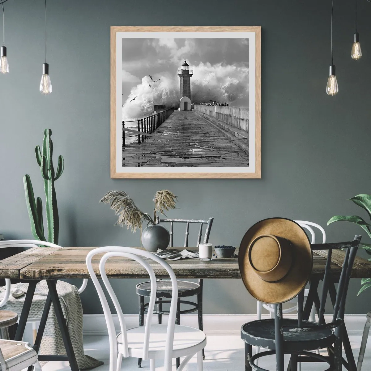 Poster in cornice rovere chiaro - Senza paura - 40x40 cm