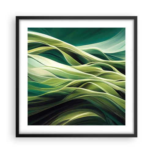 Poster in cornice nera - Gioco astratto in verde - 50x50 cm