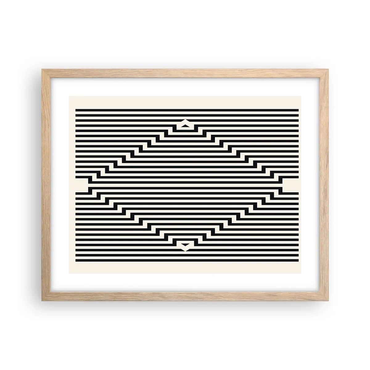 Poster in cornice rovere chiaro - Illusione geometrica - 50x40 cm