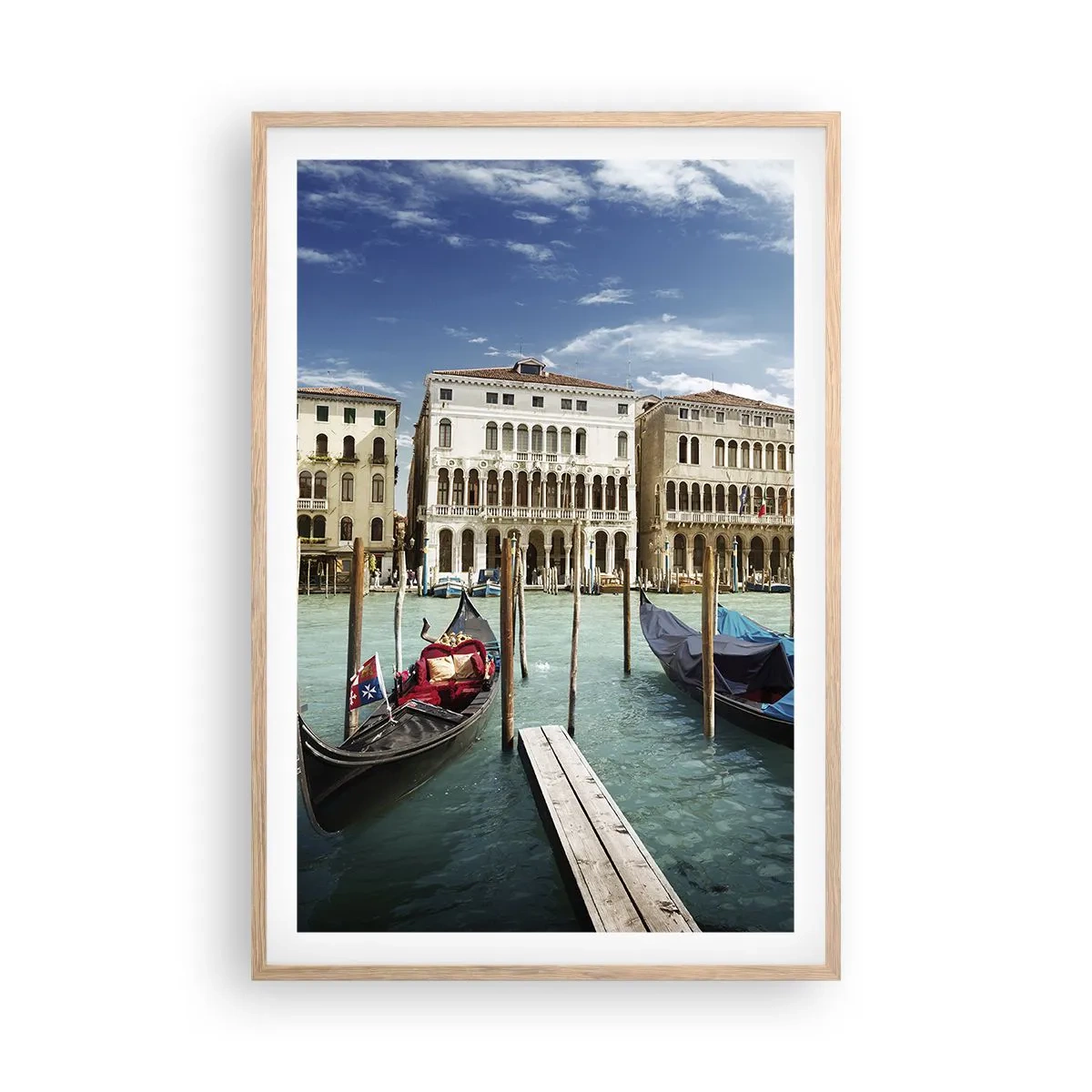 Poster in cornice rovere chiaro - Palazzi nel blu - 61x91 cm