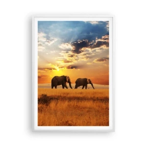 Poster in cornice bianca - Passeggiata familiare - 70x100 cm