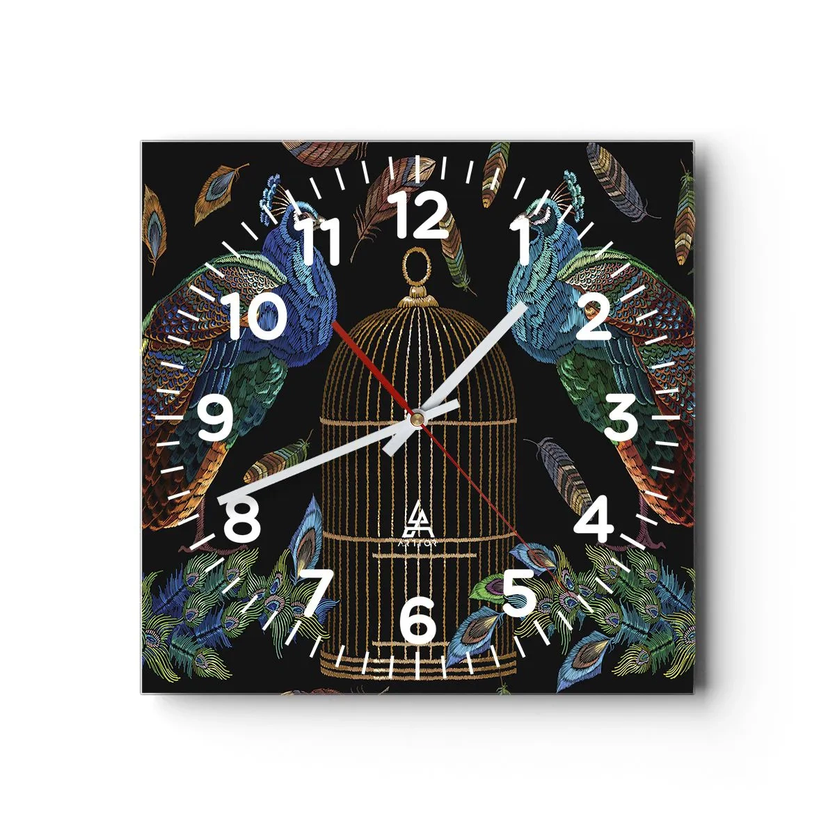 Orologio da parete - Orologio in Vetro - Con gli abiti reali - 40x40 cm