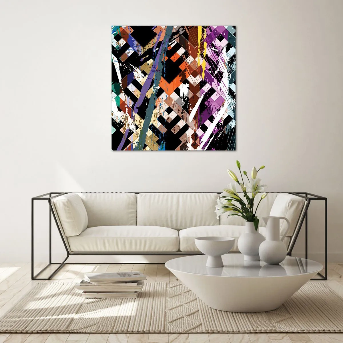 Quadro su vetro - Elevato al quadrato - 70x70 cm