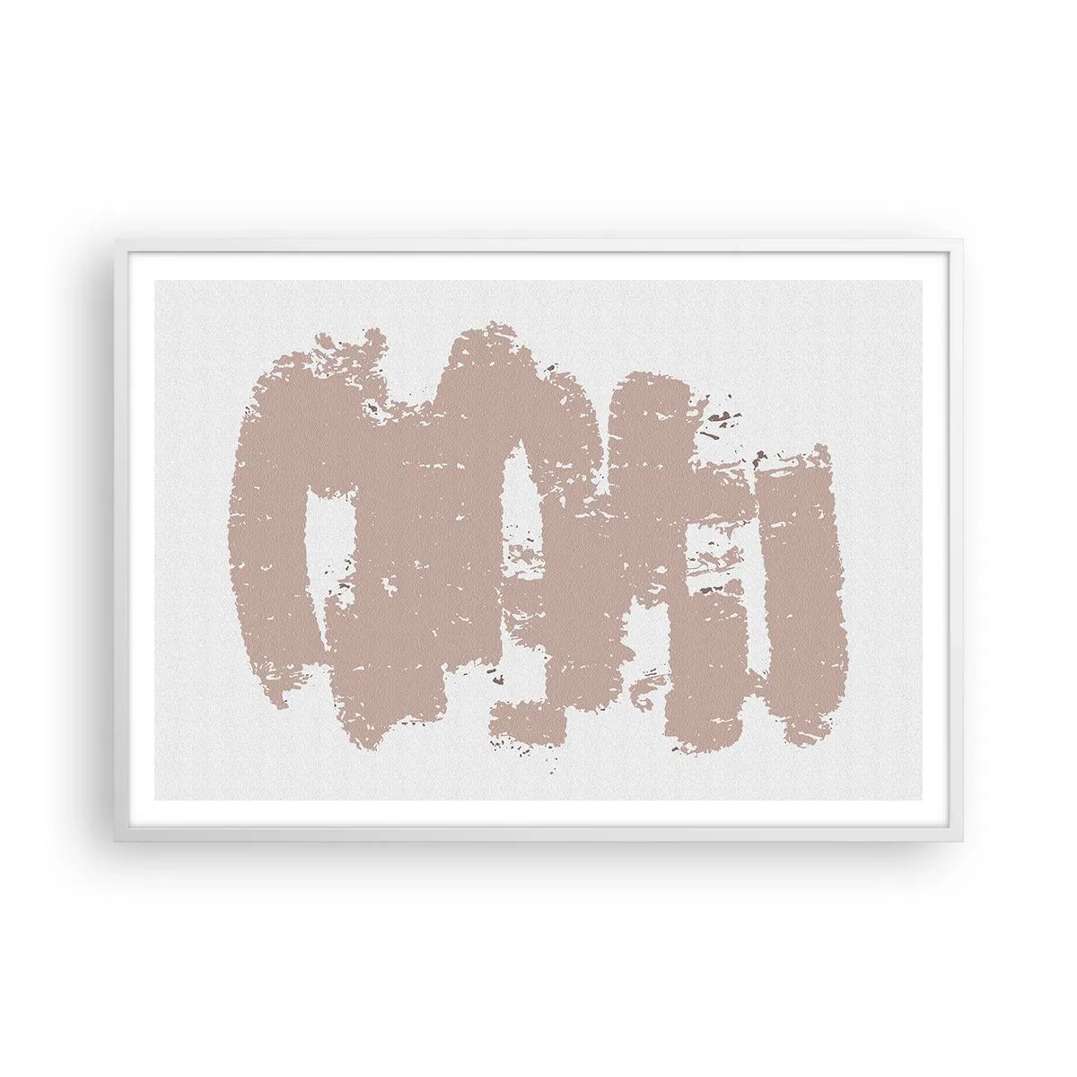 Poster in cornice bianca - Astrazione in un rosa mite - 100x70 cm