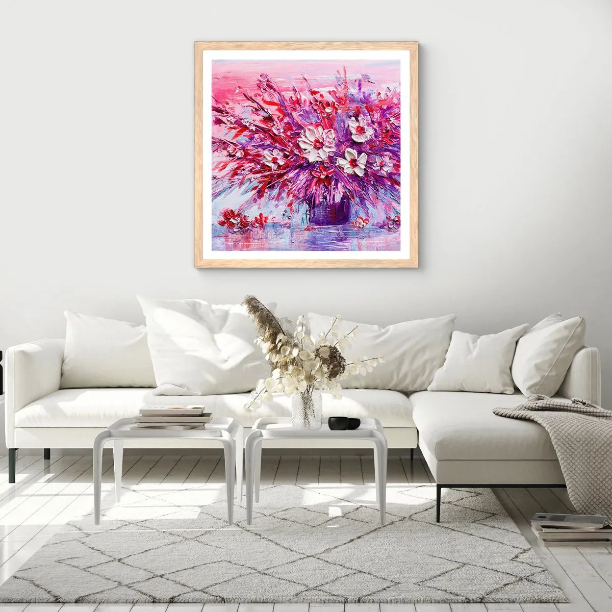 Poster in cornice rovere chiaro - Innocenza e passione - 30x30 cm