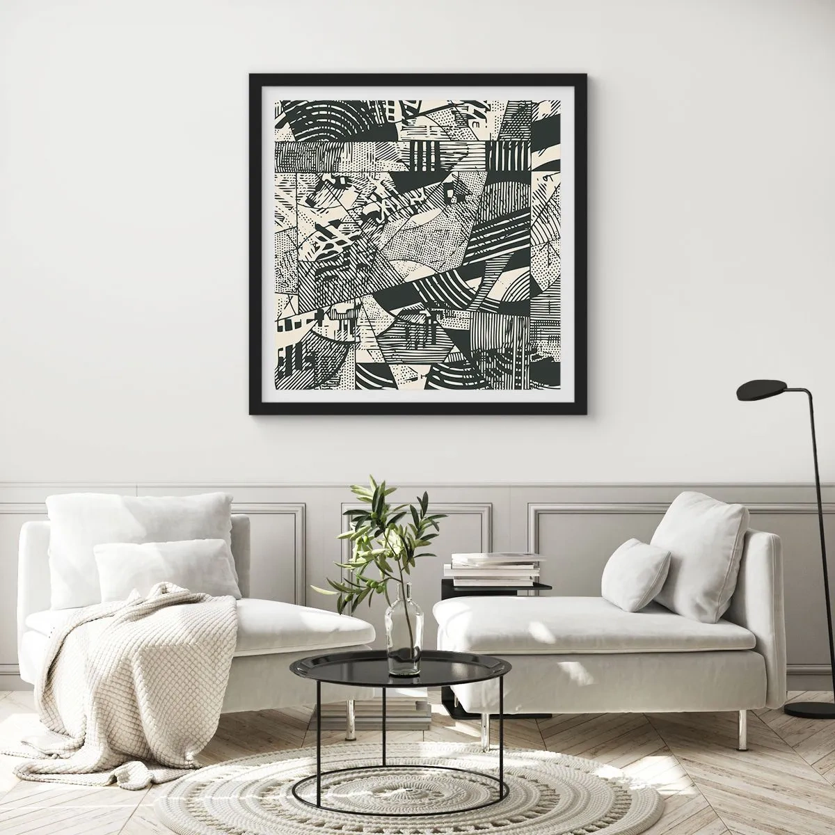 Poster in cornice nera - Dinamica della contemporaneità - 40x40 cm