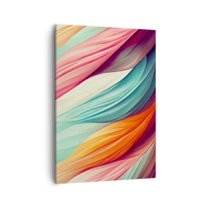 Quadro su tela - Stampe su Tela - Linee astratte in colori pastello e vivaci - 50x70cm - Intreccio arcobaleno - Decorazione murale moderna per soggiorno e camera da letto ARTTOR