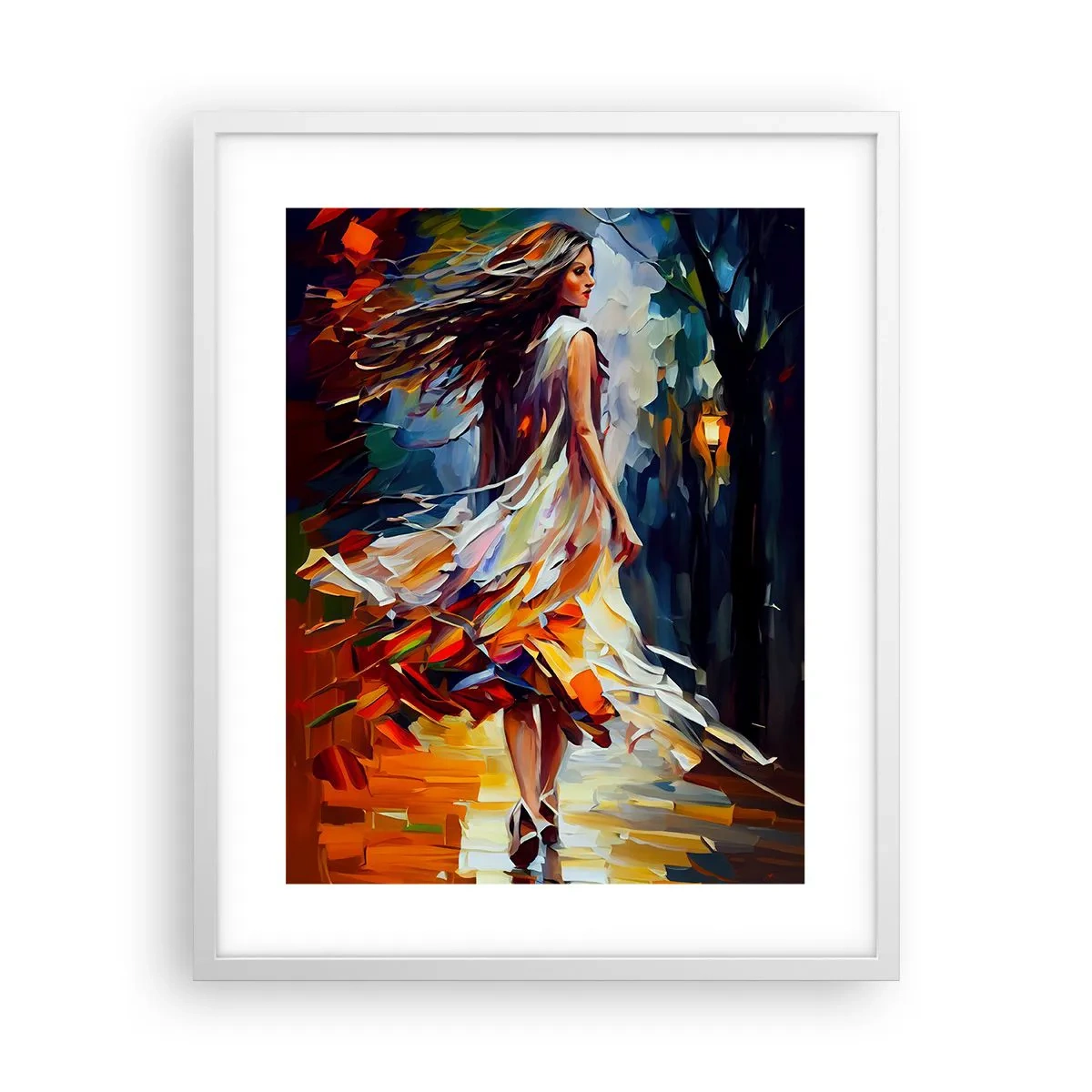 Poster in cornice bianca - Ragazza d'autunno - 40x50 cm