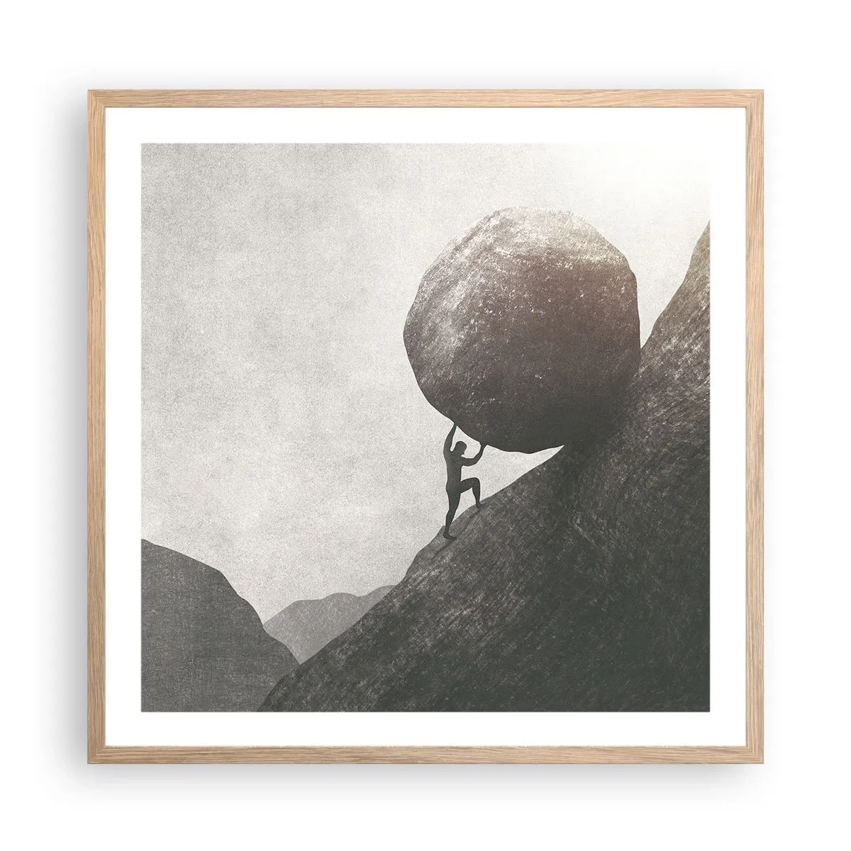 Poster in cornice rovere chiaro - Credo contro ogni speranza - 60x60 cm