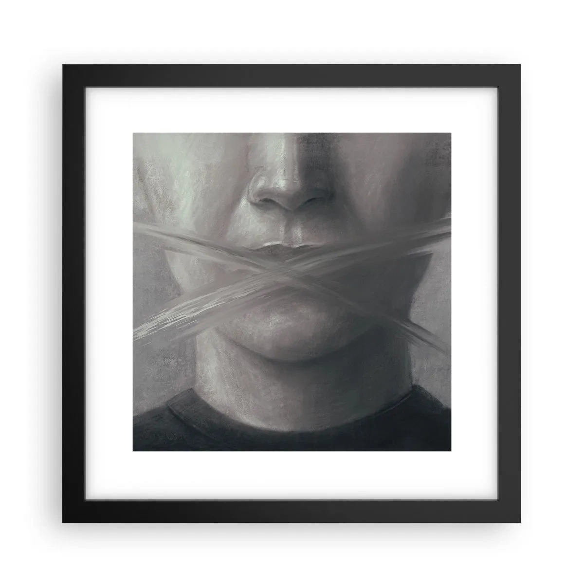 Poster in cornice nera - Neanche una parola - 30x30 cm