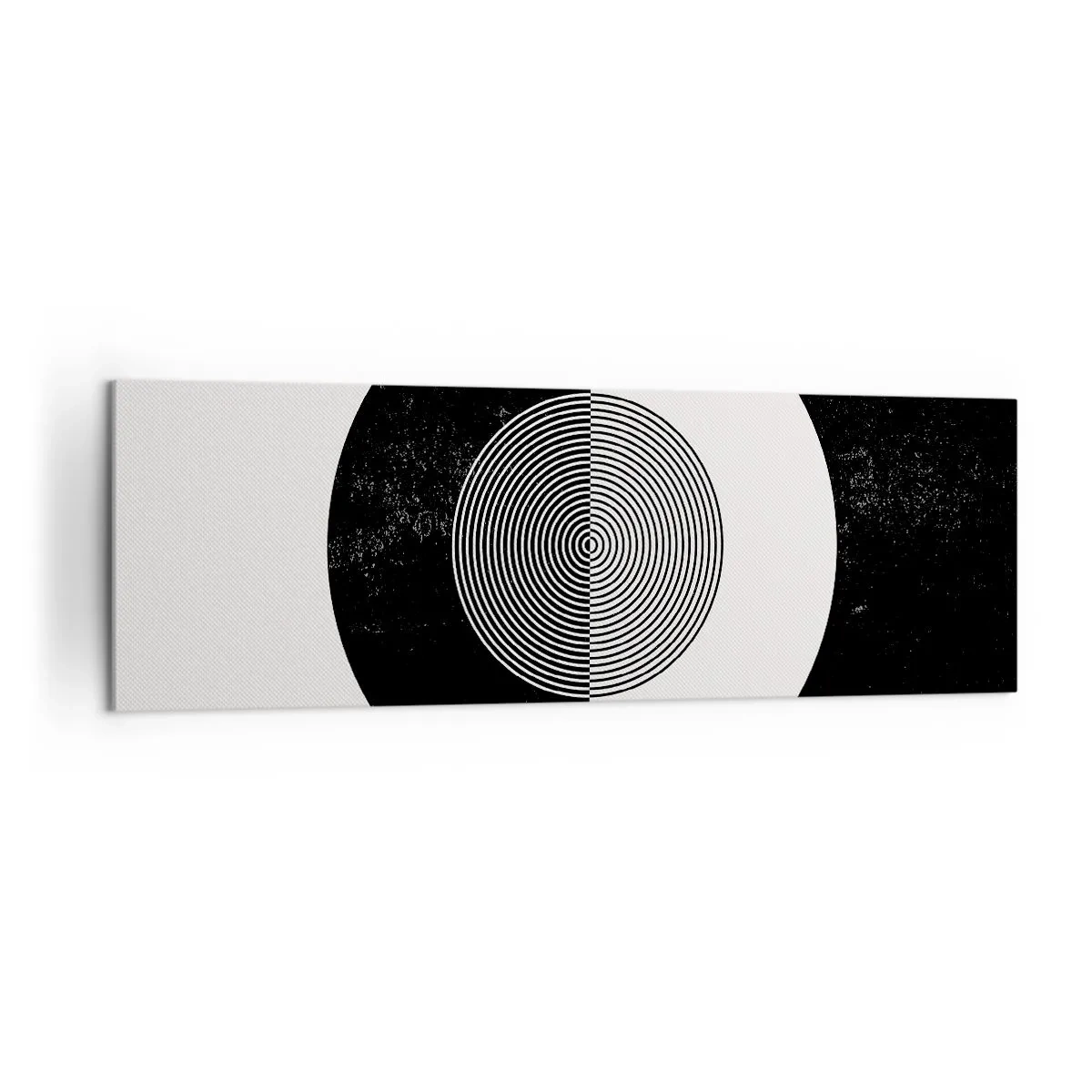 Quadro su tela - Stampe su Tela - Motivo grafico in bianco e nero a contrasto - 160x50cm - Armonia in bianco e nero - Decorazione murale moderna per soggiorno e camera da letto ARTTOR