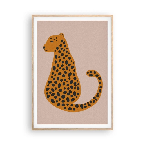 Poster in cornice rovere chiaro - Il leopardo è un motivo di moda - 70x100 cm