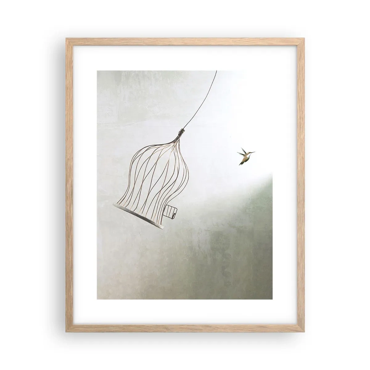 Poster in cornice rovere chiaro - Nel proprio elemento - 40x50 cm