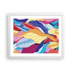 Poster in cornice bianca - Disordine colorato - 50x40 cm