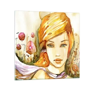 Quadro su vetro - Sguardo di smeraldo, che calma l'ira - 70x70 cm