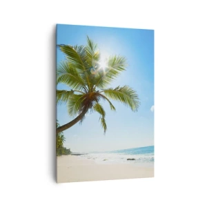 Quadro su tela - Stampe su Tela - Una spiaggia con palme in un paesaggio tropicale - 70x100cm - Non farlo vedere a nessuno - Decorazione murale moderna per soggiorno e camera da letto ARTTOR