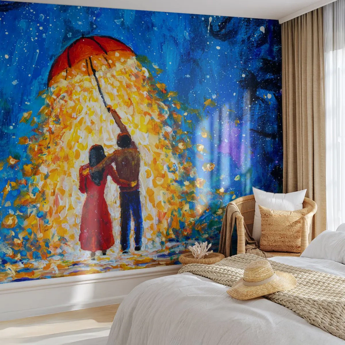 Fotomurali Standard Eco - La magia di una sera piovosa? - Romantico, Coppia, Amore - 250x175 cm