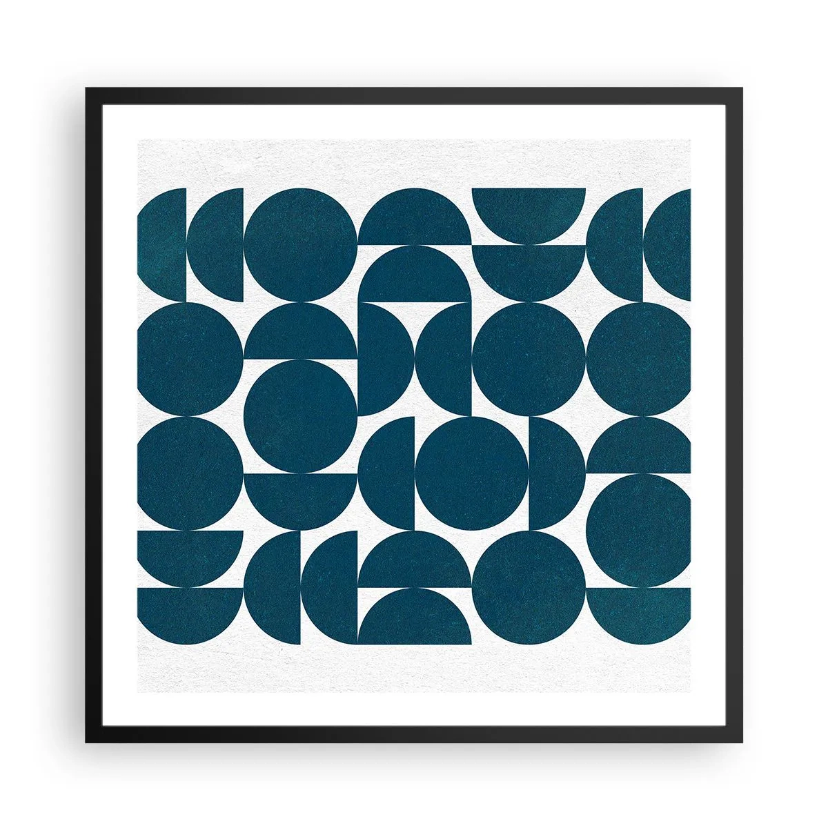 Poster in cornice nera - Cerchi e semicerchi - 60x60 cm