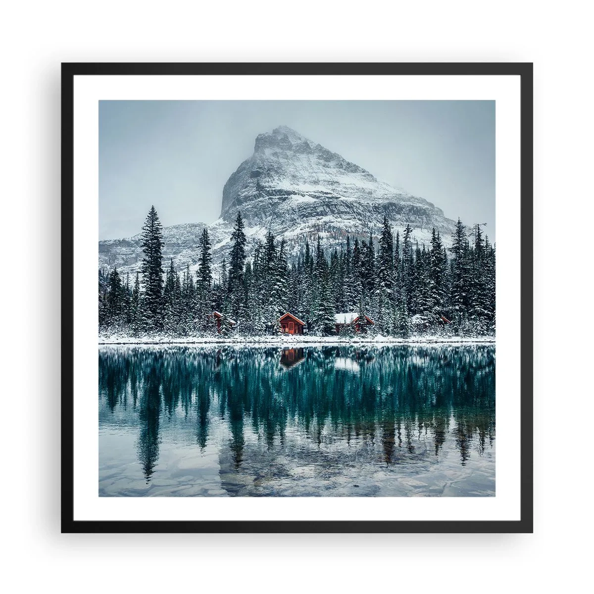 Poster in cornice nera - Rifugio canadese - 60x60 cm