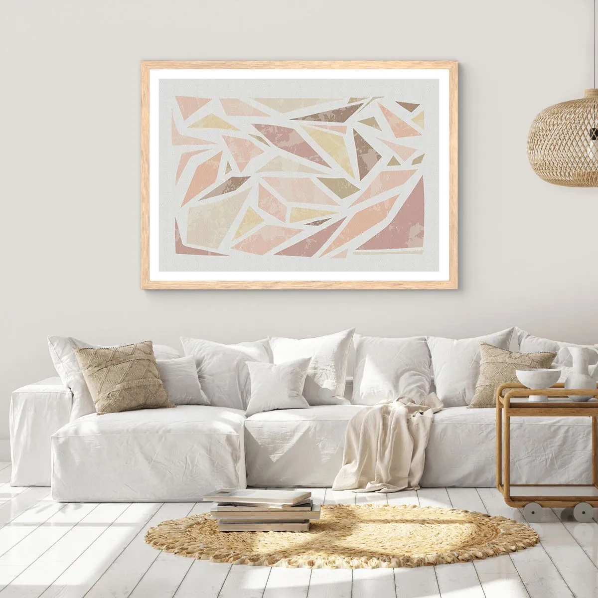 Poster in cornice rovere chiaro - Composizione da vetrata - 100x70 cm