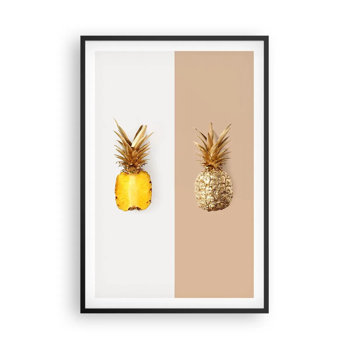 Poster in cornice nera - Ananas per due - 61x91 cm
