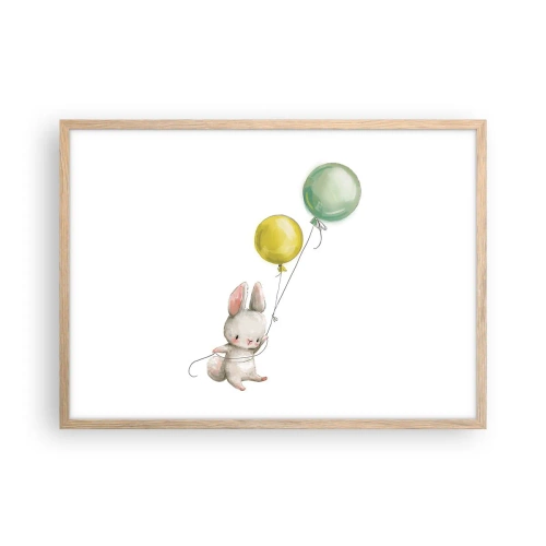 Poster in cornice rovere chiaro - Volo anch'io! - 70x50 cm