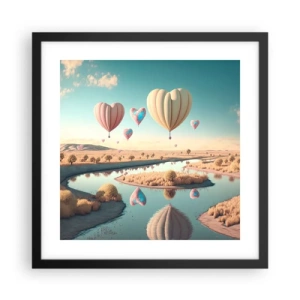 Poster in cornice nera - L'amore permette di volare - 40x40 cm
